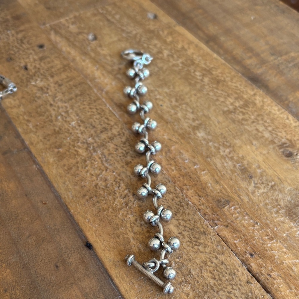 Vintage Silpada 925 Bar and Bead Toggle Bracelet